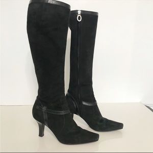 Sergio Rossi Knee High Suede heeled Boots